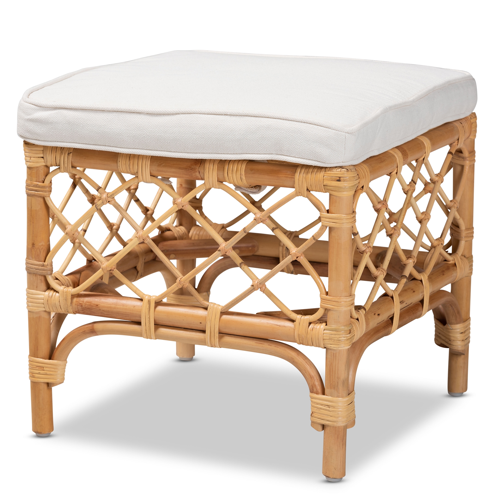 Rattan offers ottoman